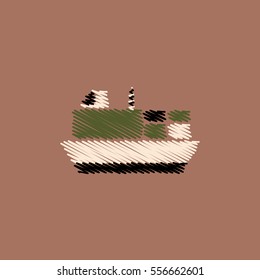 flat vector icon design collection ship in sea