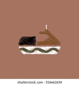 flat vector icon design collection water bike