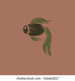 flat vector icon design collection fish silhouette