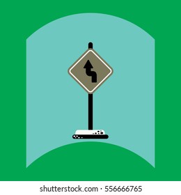 flat vector icon design collection road sign