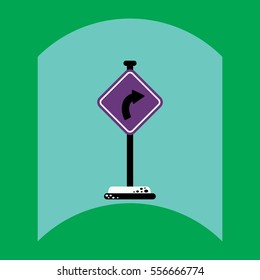 flat vector icon design collection road sign