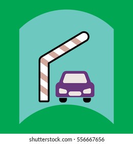 flat vector icon design collection barrier and car