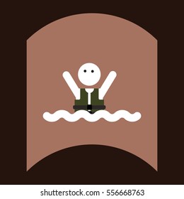 flat vector icon design collection man silhouette and sea