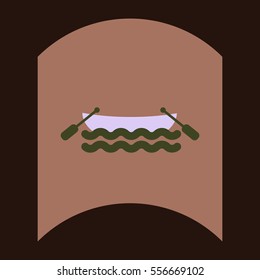 flat vector icon design collection boat in sea