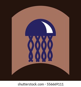 flat vector icon design collection jellyfish silhouette