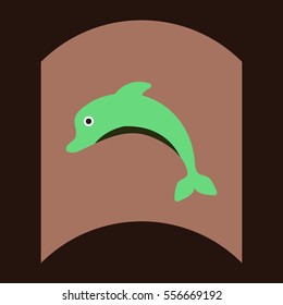 flat vector icon design collection dolphin silhouette