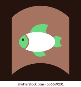 flat vector icon design collection fish silhouette