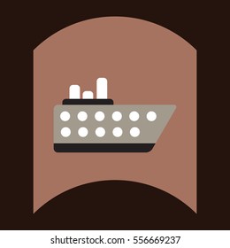 flat vector icon design collection ship in sea