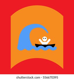 flat vector icon design collection man silhouette and wave