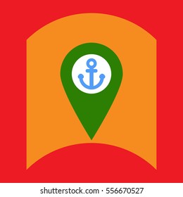 flat vector icon design collection sea anchor