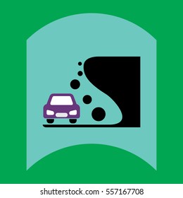 flat vector icon design collection car and rock collapse