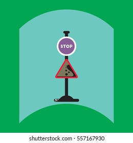 flat vector icon design collection road sign