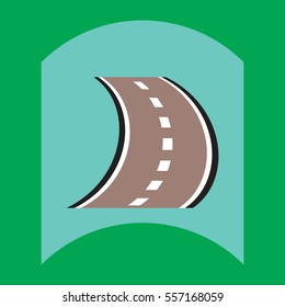 flat vector icon design collection highway silhouette