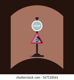 flat vector icon design collection road sign