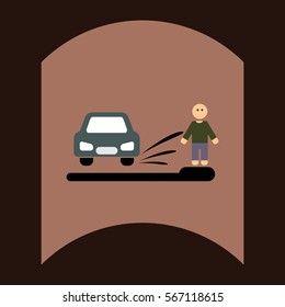 flat vector icon design collection car and man silhouette