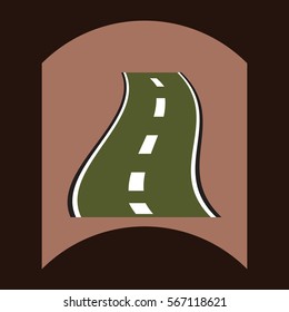 flat vector icon design collection highway silhouette