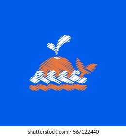 flat vector icon design collection whale silhouette