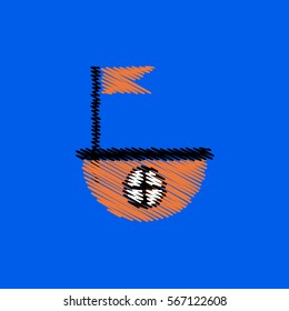 flat vector icon design collection lifeboat and flag