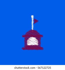 flat vector icon design collection lifeboat and flag
