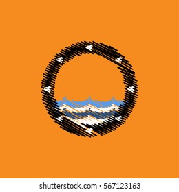 flat vector icon design collection sea and porthole