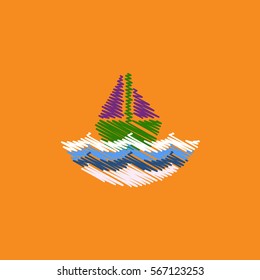 flat vector icon design collection ship in sea