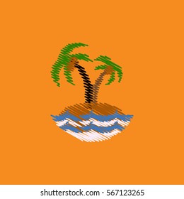 flat vector icon design collection palm tree and sea