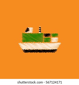 flat vector icon design collection ship in sea