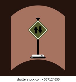flat vector icon design collection road sign