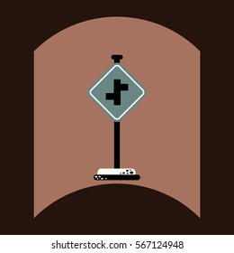 flat vector icon design collection road sign