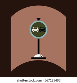 flat vector icon design collection road sign