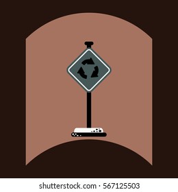 flat vector icon design collection road sign