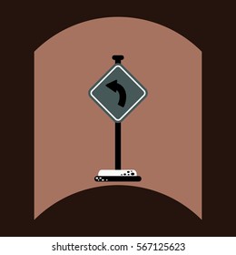 flat vector icon design collection road sign