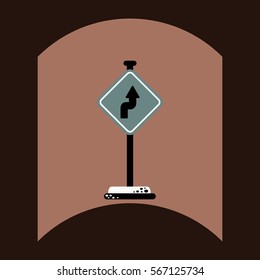 flat vector icon design collection road sign