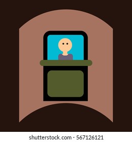 flat vector icon design collection man silhouette in stall