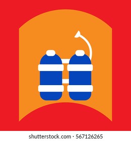 flat vector icon design collection oxygen cylinder