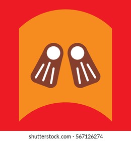 flat vector icon design collection underwater flippers
