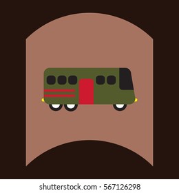 flat vector icon design collection bus silhouette