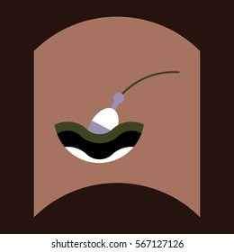 flat vector icon design collection sea fishing