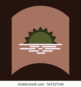flat vector icon design collection sea and sunset
