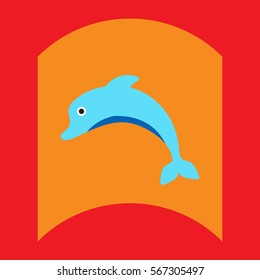 flat vector icon design collection dolphin silhouette