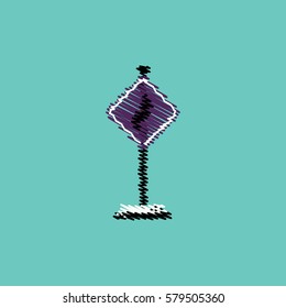 flat vector icon design collection road sign