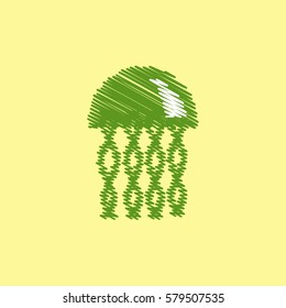 flat vector icon design collection jellyfish silhouette