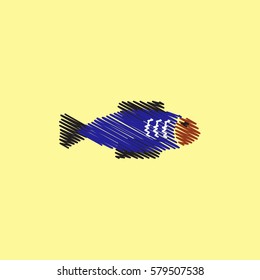 flat vector icon design collection fish silhouette