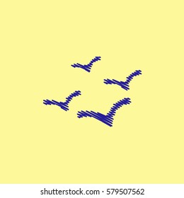 flat vector icon design collection sea gulls