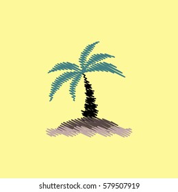 flat vector icon design collection palm tree and sea