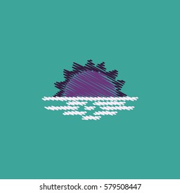 flat vector icon design collection sea and sunset