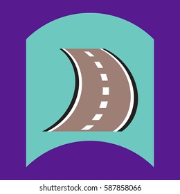 flat vector icon design collection highway silhouette