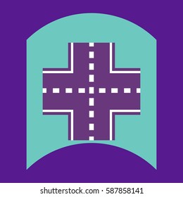 flat vector icon design collection road intersection