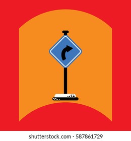 flat vector icon design collection road sign