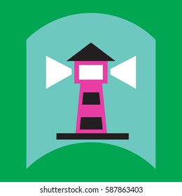 flat vector icon design collection lighthouse and signal